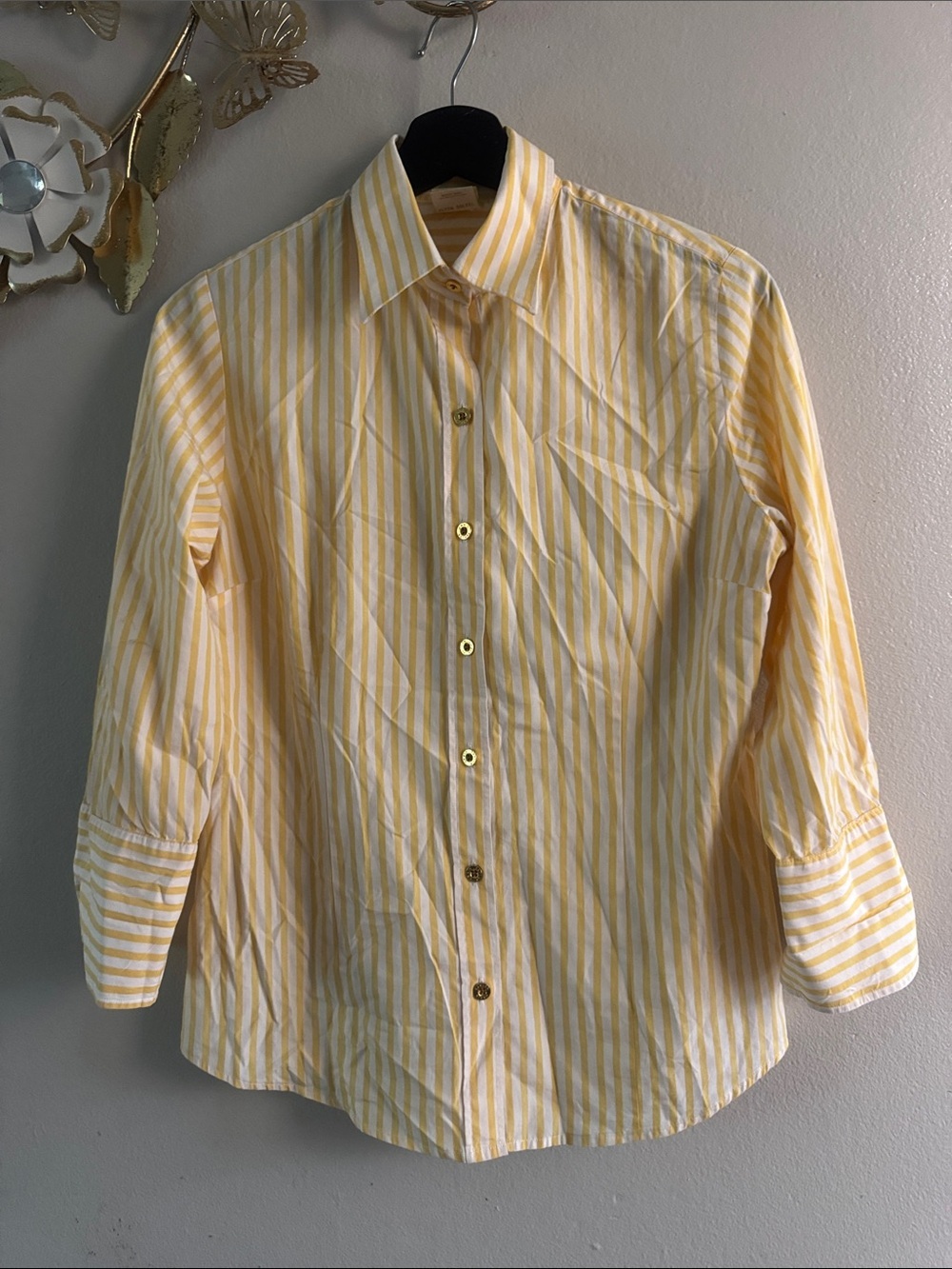 Yellow Striped Long-Sleeve Button-Down Shirt